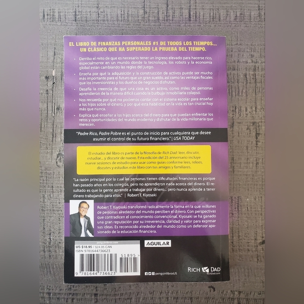 Padre Rico Padre Pobre Book by Robert T. Kiyosaki Spanish Verction - Picture 3 of 3